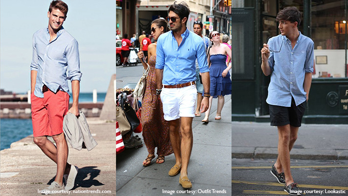 Shirt with sale blue shorts