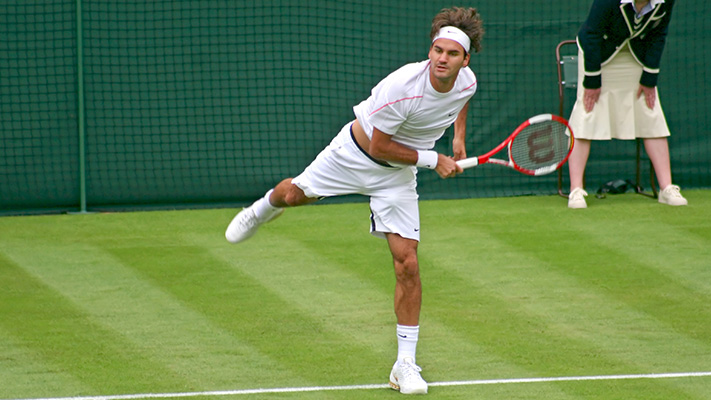 Tennis star Roger Federer at wimbledon